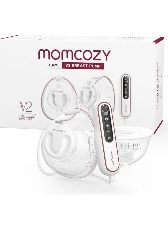 Momcozy V2 Ultra Light $Hands Free Breast Pump, Powerful Portable Pump With 27 Pumping Combinations, Painless Low Noise Portable Dual Electric Pump, Flange 17/19/21/24/27mm - Image 1